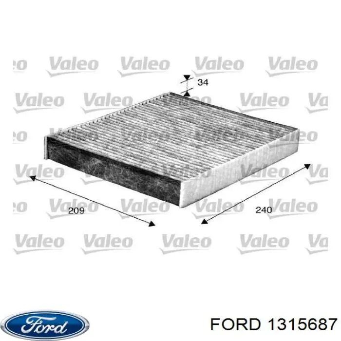 Фильтр воздушный отопителя Ford 1315687 цена, от 13.52 USD