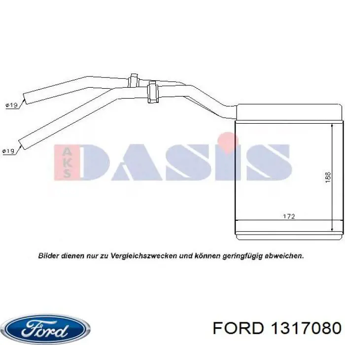 Радиатор печки (отопителя) Ford 1317080 цена, от 36.36 USD