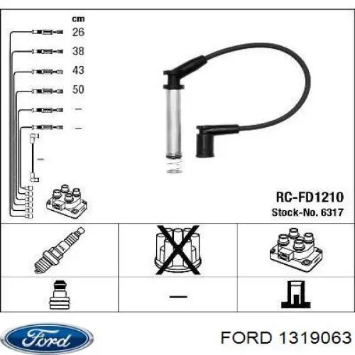 Купить 1319063 Ford Провода высокого напряжения