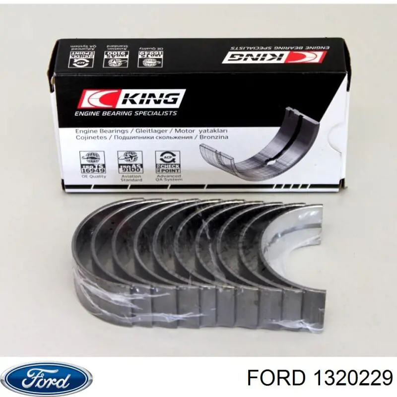 Вкладыши коленвала коренные, комплект, стандарт (STD) на Ford Connect TC7