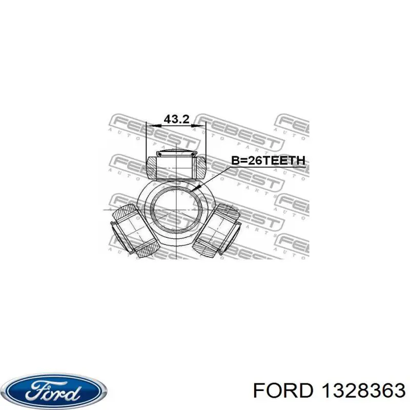1328363 Ford Полуось передняя, правая