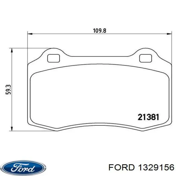 Передние тормозные колодки 1329156 Ford