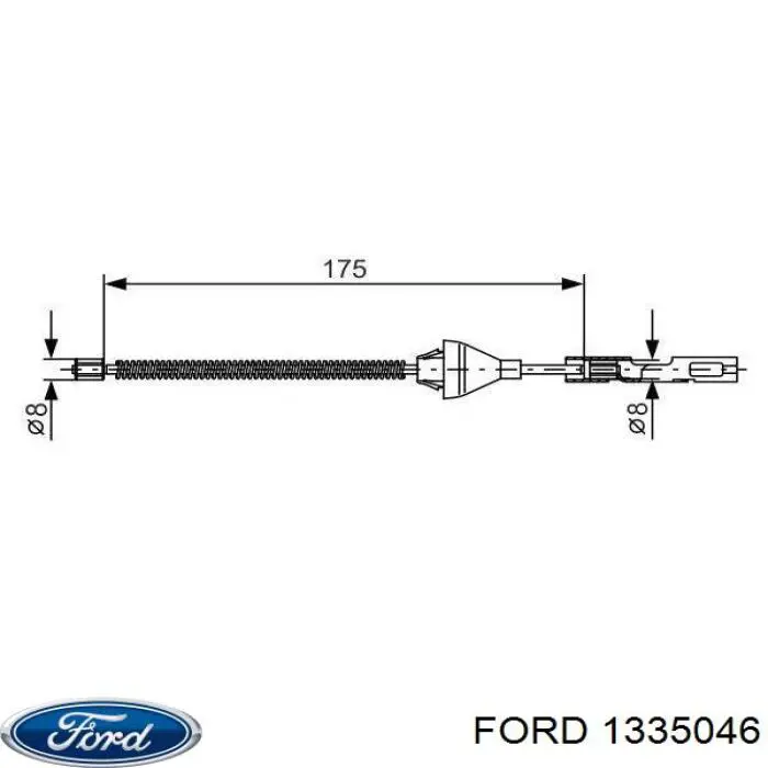 1335046 Ford трос ручного тормоза задний правый/левый