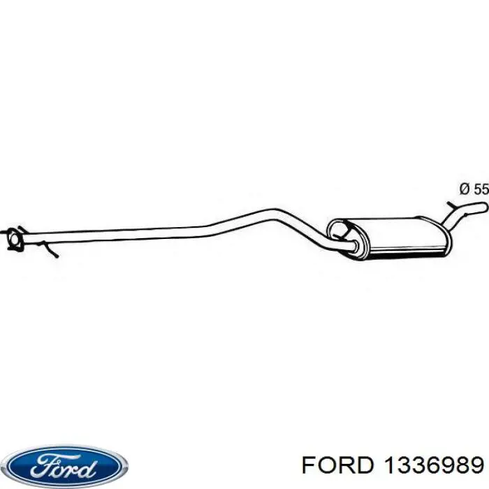 1336989 Ford глушитель, центральная и задняя часть