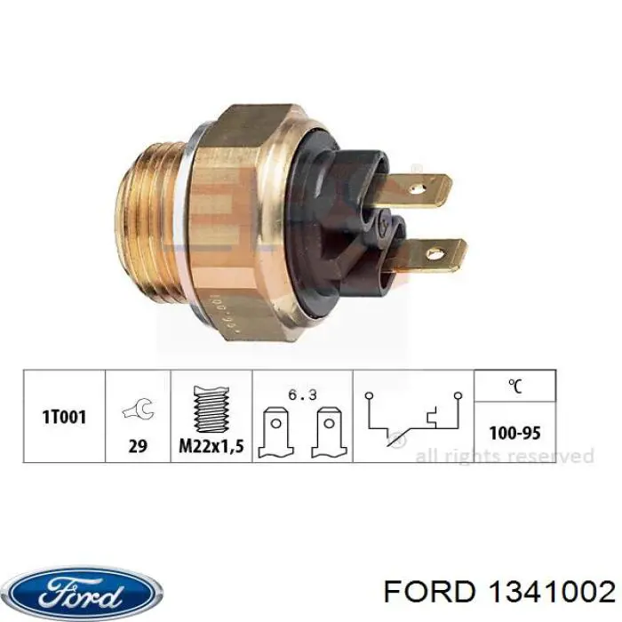 1341002 Ford датчик температуры охлаждающей жидкости (включения вентилятора радиатора)