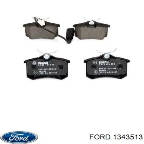 Купить 1343513 Ford Колодки тормозные задние, дисковые
