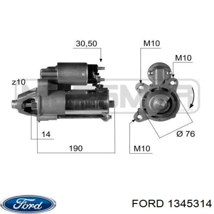 Стартер Ford 1345314 цена, от 104.06 USD