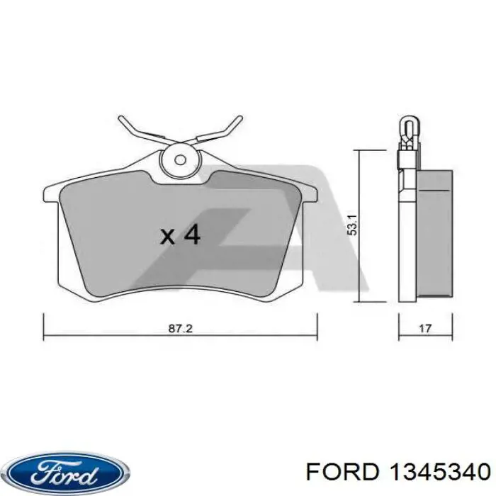 1345340 Ford колодки тормозные задние дисковые