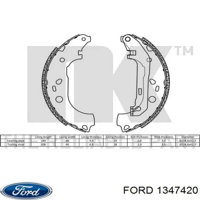 Тормоза рабочие задние ножные и тормозные барабаны Ford 1347420 цена, от 27.71 USD