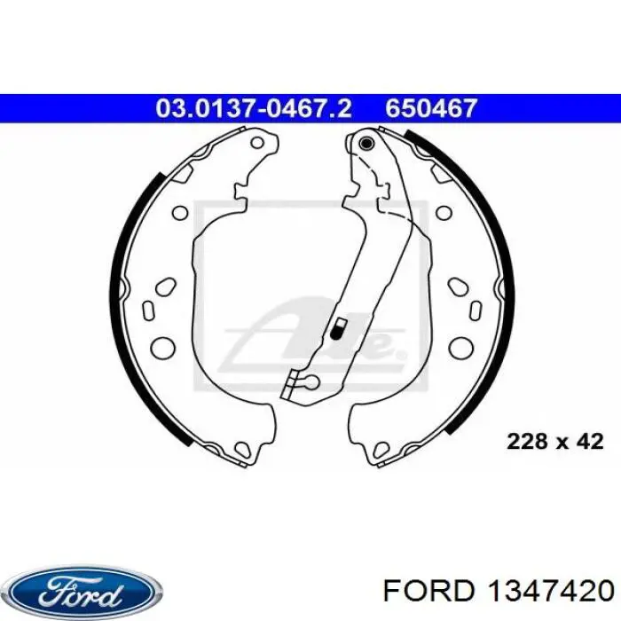 Задние барабанные колодки 1347420 Ford