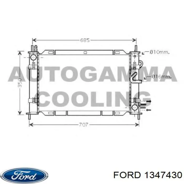 Купить 1347430 Ford Радиатор водяной