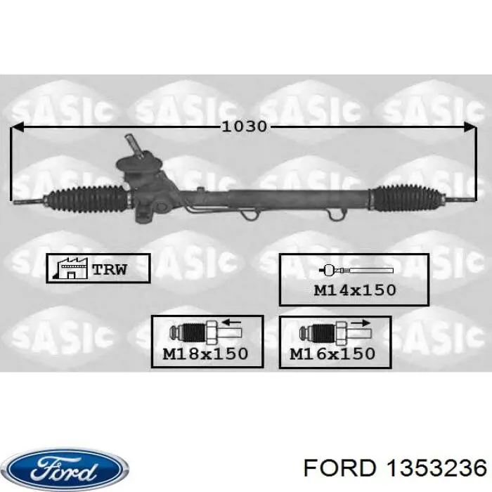 Реечный рулевой механизм Ford 1353236 цена, от 251.16 USD
