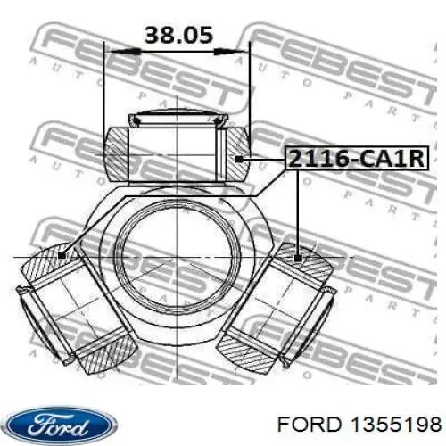 ШРУС внутренний передний правый 1355198 Ford