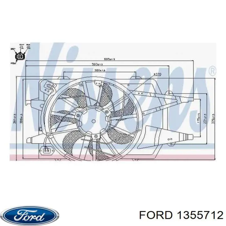 Купить 1355712 Ford Диффузор вентилятора в сборе с мотором и крыльчаткой