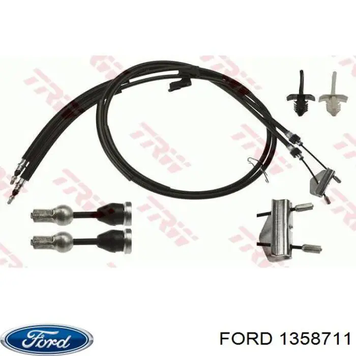 1358711 Ford Трос ручного тормоза задний правый/левый