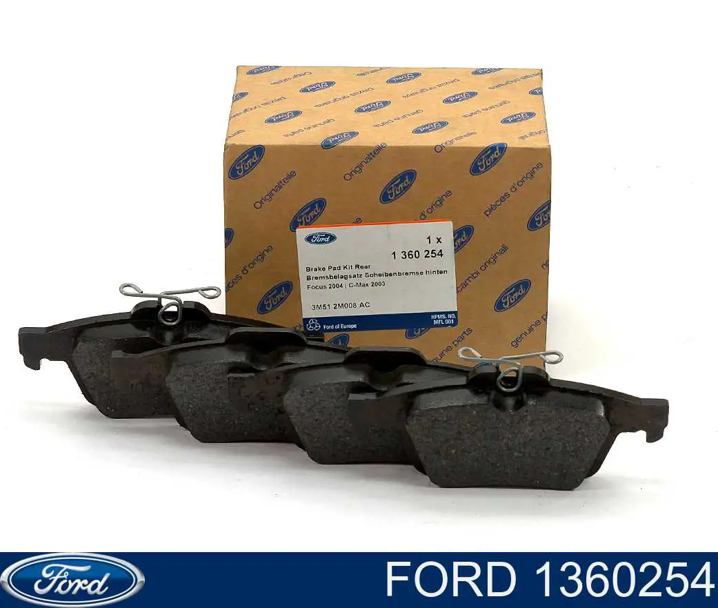 Купить 1360254 Ford Колодки тормозные задние, дисковые