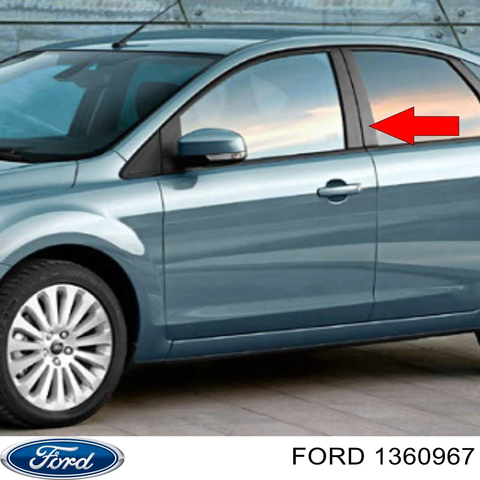 Накладка двери задней левой вертикальная на Ford Focus II 