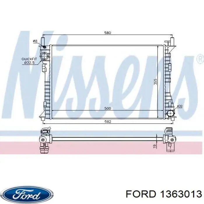 1363013 Ford радиатор