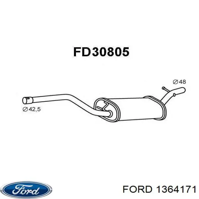 Купить 1364171 Ford Выхлоп центральный