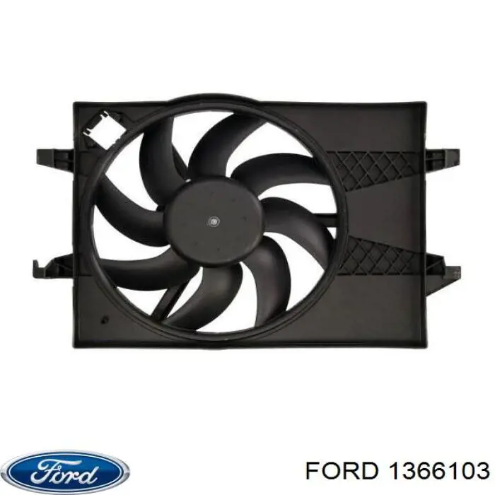 1366103 Ford диффузор радиатора охлаждения, в сборе с мотором и крыльчаткой