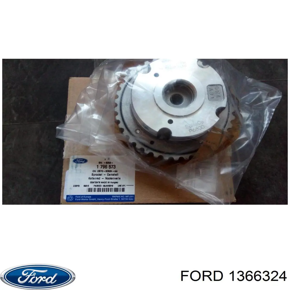 Engrenagem de cadeia de roda dentada da árvore distribuidora de admissão de motor para Ford C-Max (CB7)