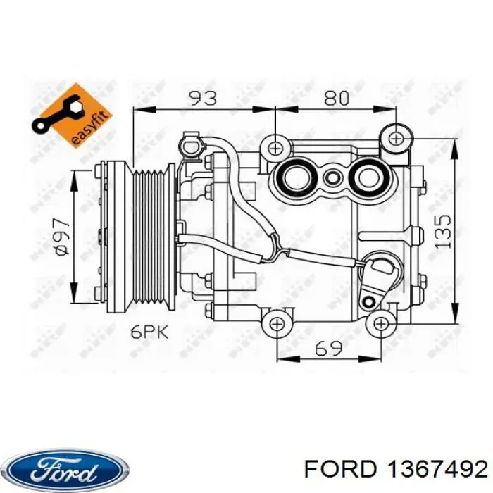 Компрессор системы кондиционирования Ford 1367492 цена, от 123.45 USD