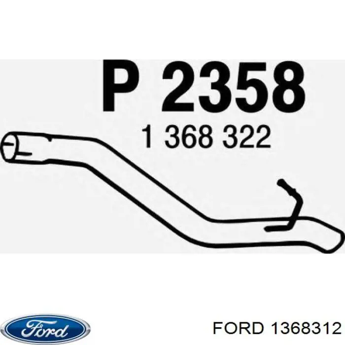 Глушитель, задняя часть 1368312 Ford