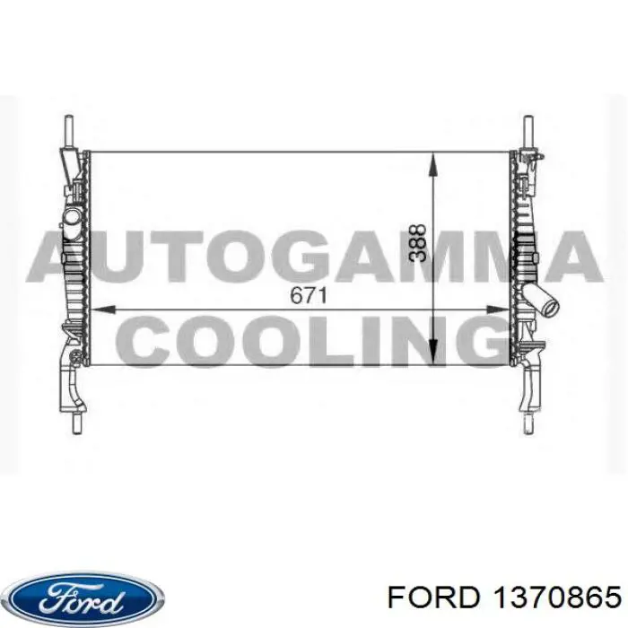 Купить 1370865 Ford Радиатор водяной