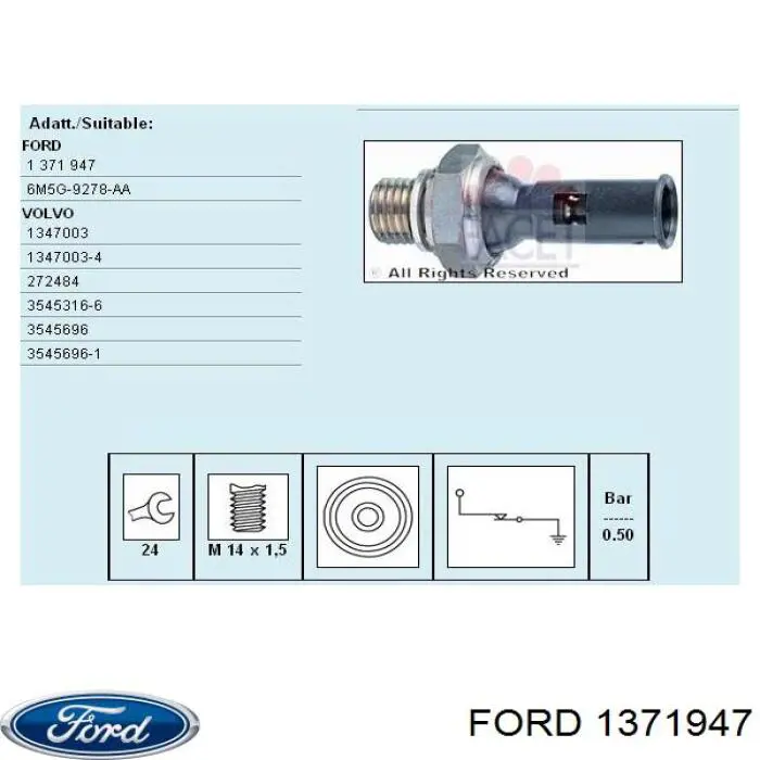 Датчик давления масла 1371947 Ford