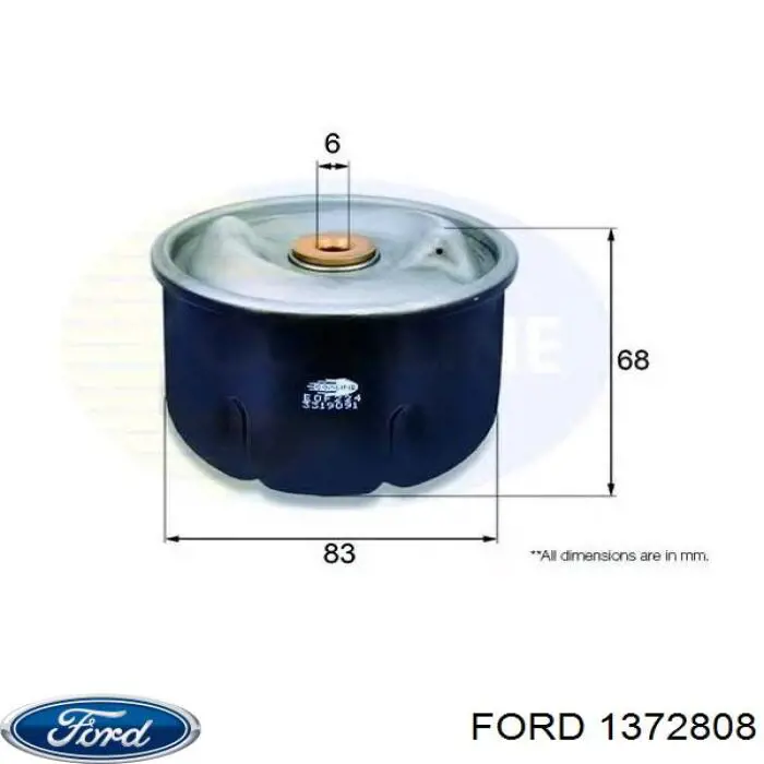 Filtro de aceite 1372808 Ford