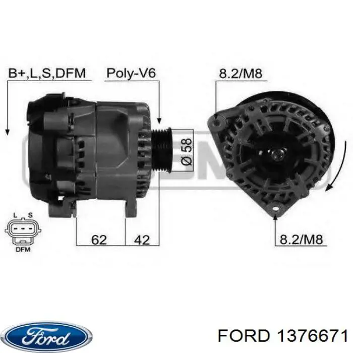 Генератор 2T1UCG Ford