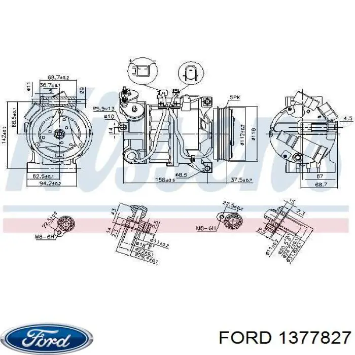 Компрессор системы кондиционирования Ford 1377827 цена, от 308.47 USD