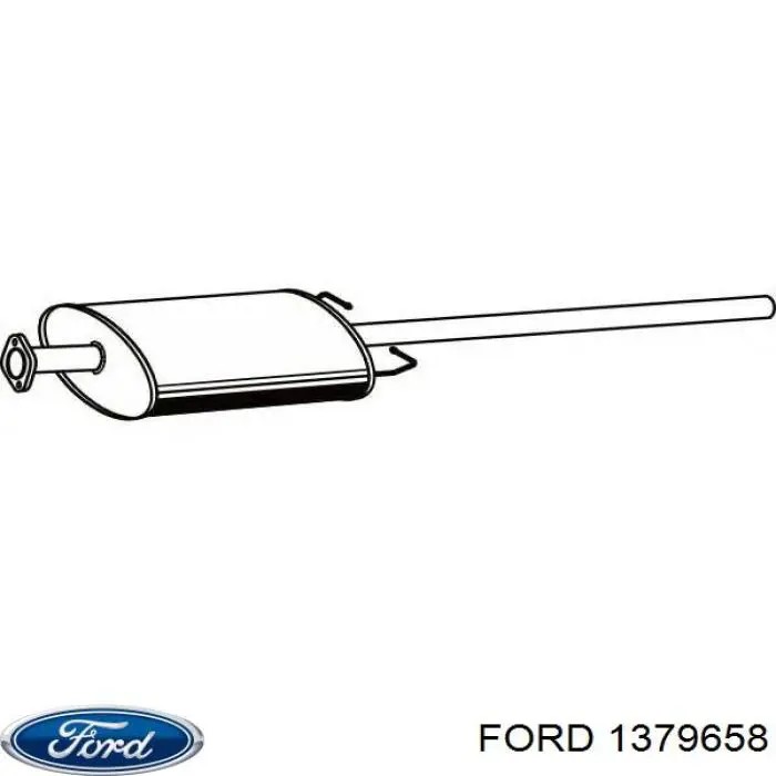 Глушитель, центральная часть 1379658 Ford