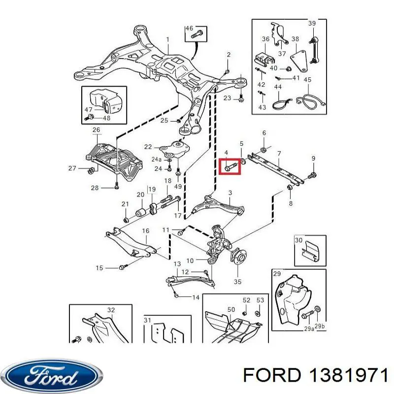 Болт (гайка) крепежа Ford 1381971 цена, от 1.37 USD