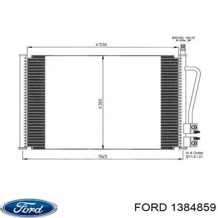 1384859 Ford радиатор кондиционера