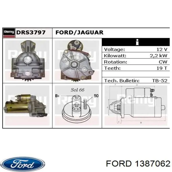 1387062 Ford Стартер автомобиля
