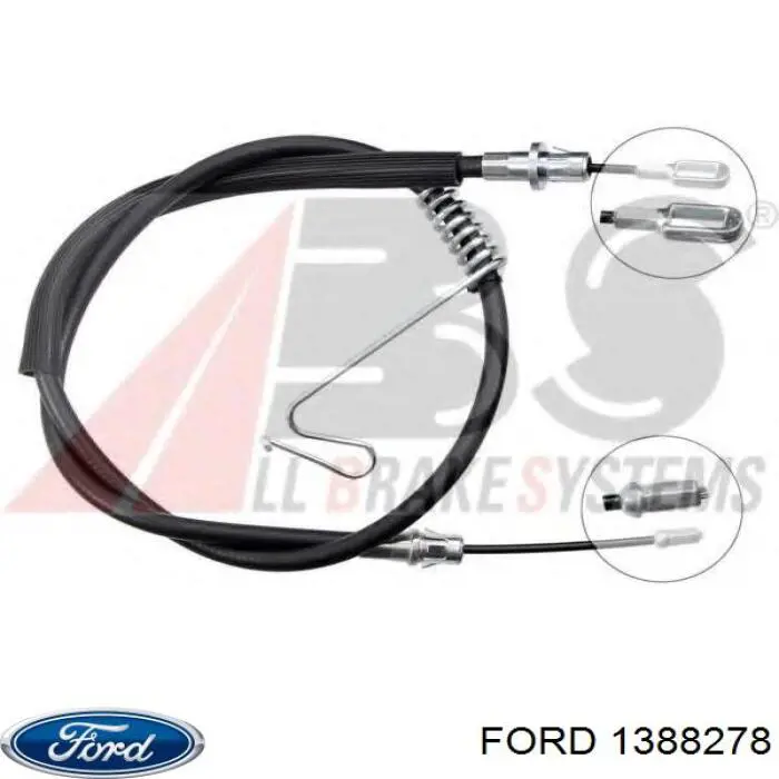 1388278 Ford Трос ручного тормоза задний, правый