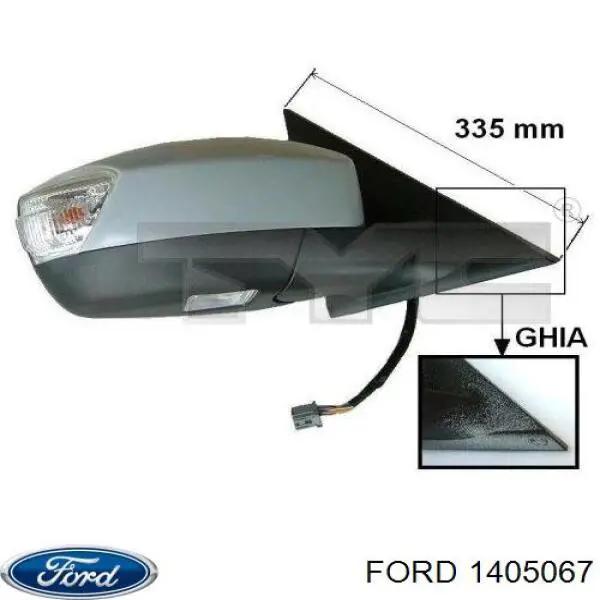 Купить 1405067 Ford Стекло правого зеркала заднего вида