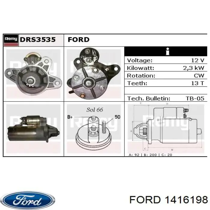 1416198 Ford стартер