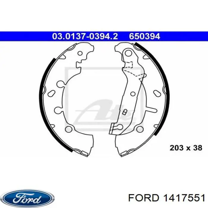 1417551 Ford sapatas do freio traseiras de tambor