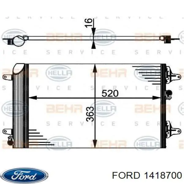 1418700 Ford радиатор кондиционера