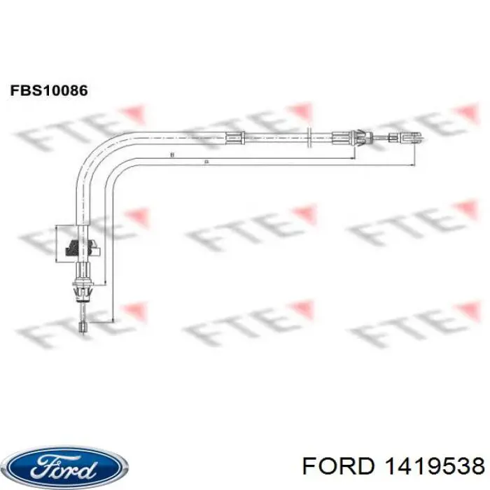 Трос ручного тормоза передний Ford 1419538 цена, от 17.77 USD