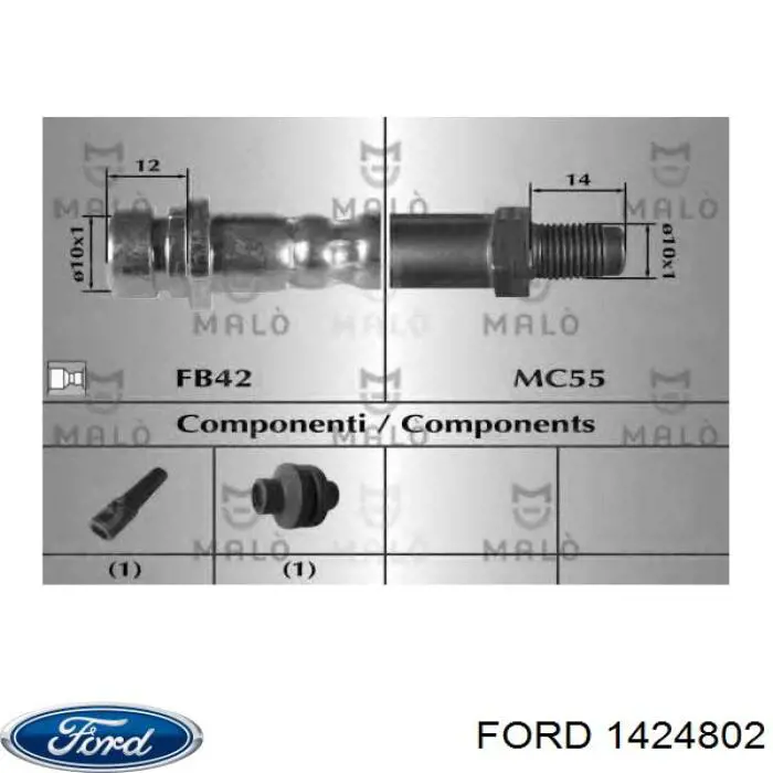 Тормозной шланг задний Ford 1424802 цена, от 6.43 USD
