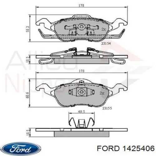 Колодки Ford 1425406 цена, от 16.49 USD
