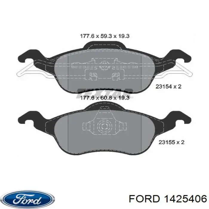 Купить 1425406 Ford Колодки тормозные