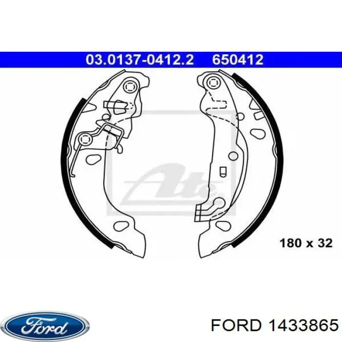 1433865 Ford колодки тормозные задние барабанные