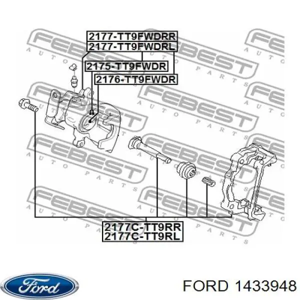 Скоба тормозного суппорта заднего 1433948 Ford