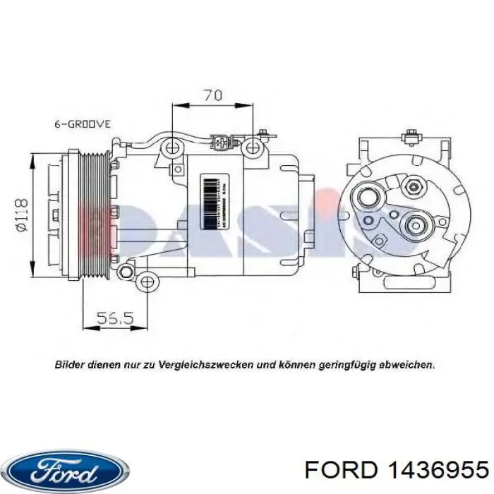 Компрессор кондиционера 1436955 Ford