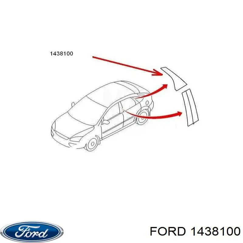 Купить 1680500 Ford Накладка двери задней правой вертикальная