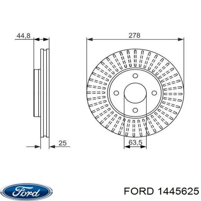 1445625 Ford Диск тормозной передний